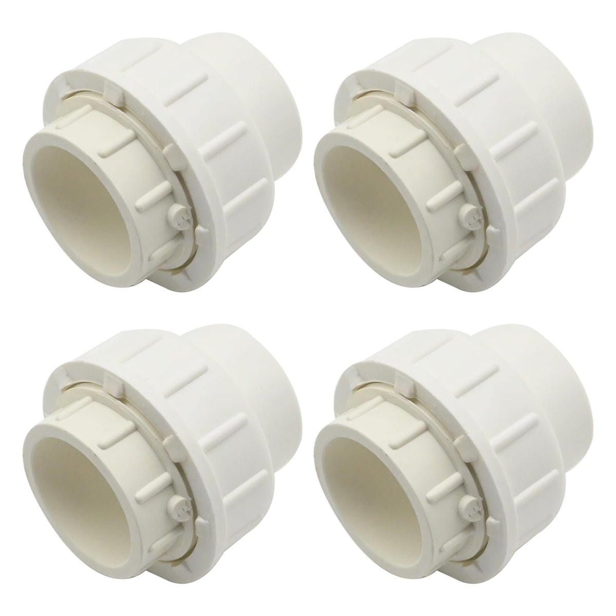 6 Pcs 3 4 In White Pvc Union Pipe Fitting Socket X Schedule 40 Epdm O Ring Coupling Adapter For Irrigation And Pool Cold Water