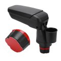 Keenso Armrest Storage Box Stylish And Wear For Fit Smart Fortwo Forfour 453 15-19 Central Console Cup Holder Car Abs