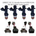 Set 4pcs 96lb 1000cc Fuel Injectors Fits 02-11 For Honda Acura K20a K24a S2000 Turbo High Ohms