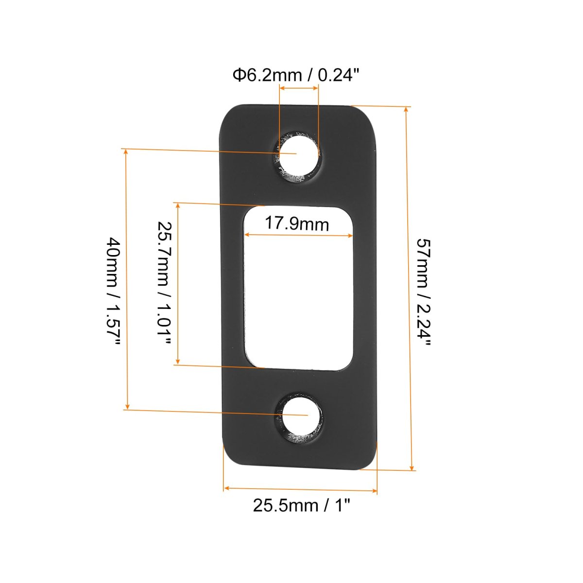 2 Set Door Strike Plate 57mm X 25 5mm Stainless Steel Latch Deadbolt Replacement Lock For Frame Jamb Reinforcement Round Corner