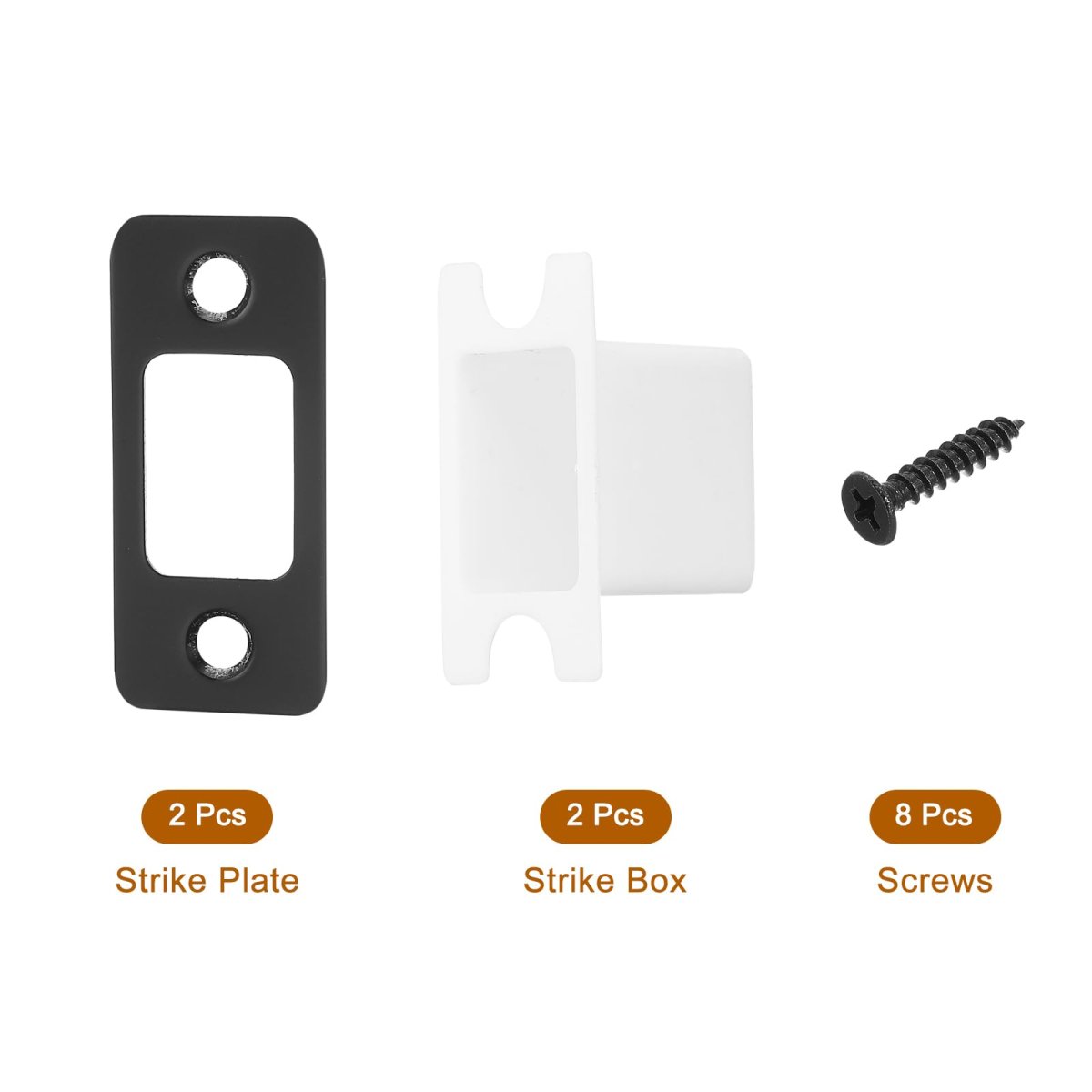 2 Set Door Strike Plate 57mm X 25 5mm Stainless Steel Latch Deadbolt Replacement Lock For Frame Jamb Reinforcement Round Corner