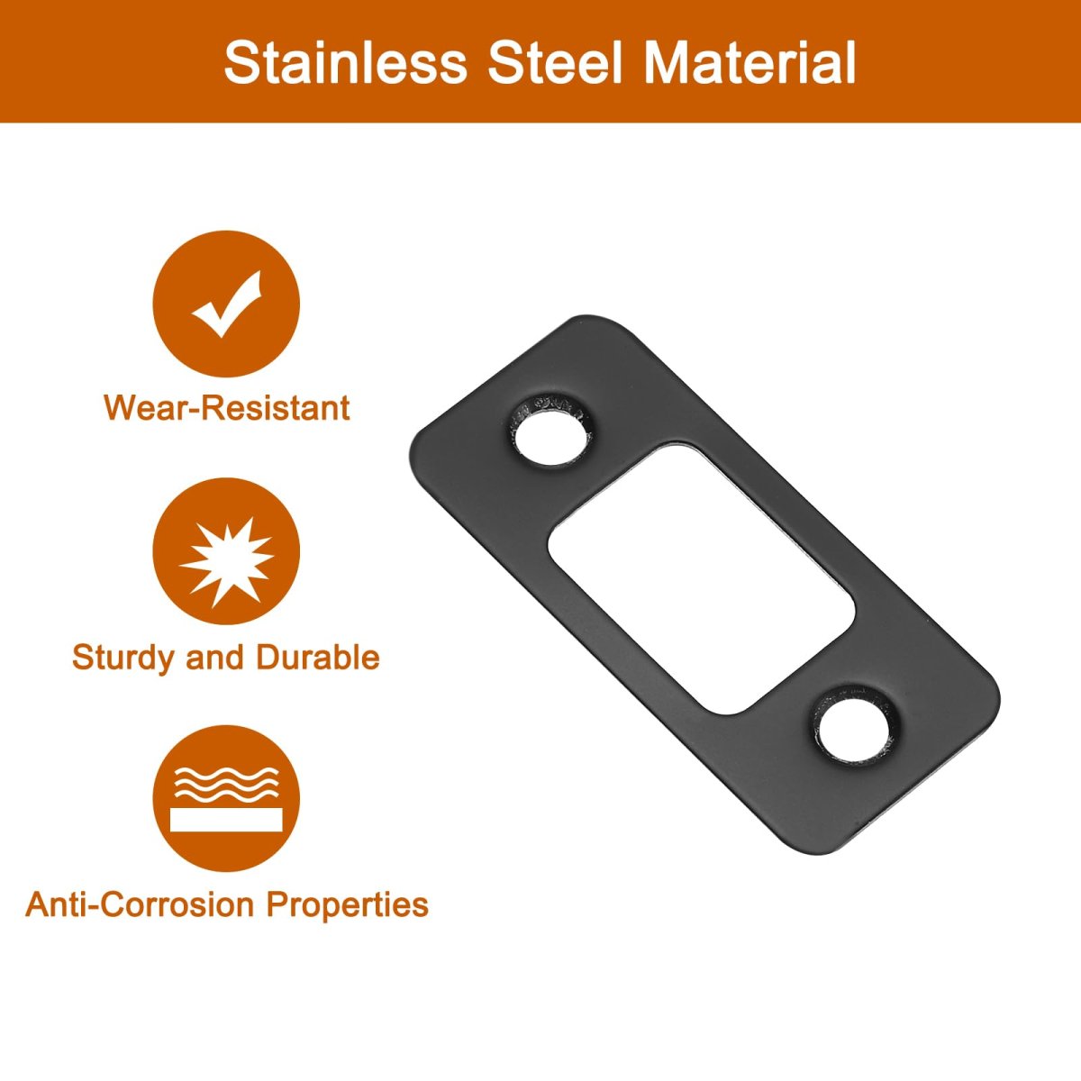 2 Set Door Strike Plate 57mm X 25 5mm Stainless Steel Latch Deadbolt Replacement Lock For Frame Jamb Reinforcement Round Corner