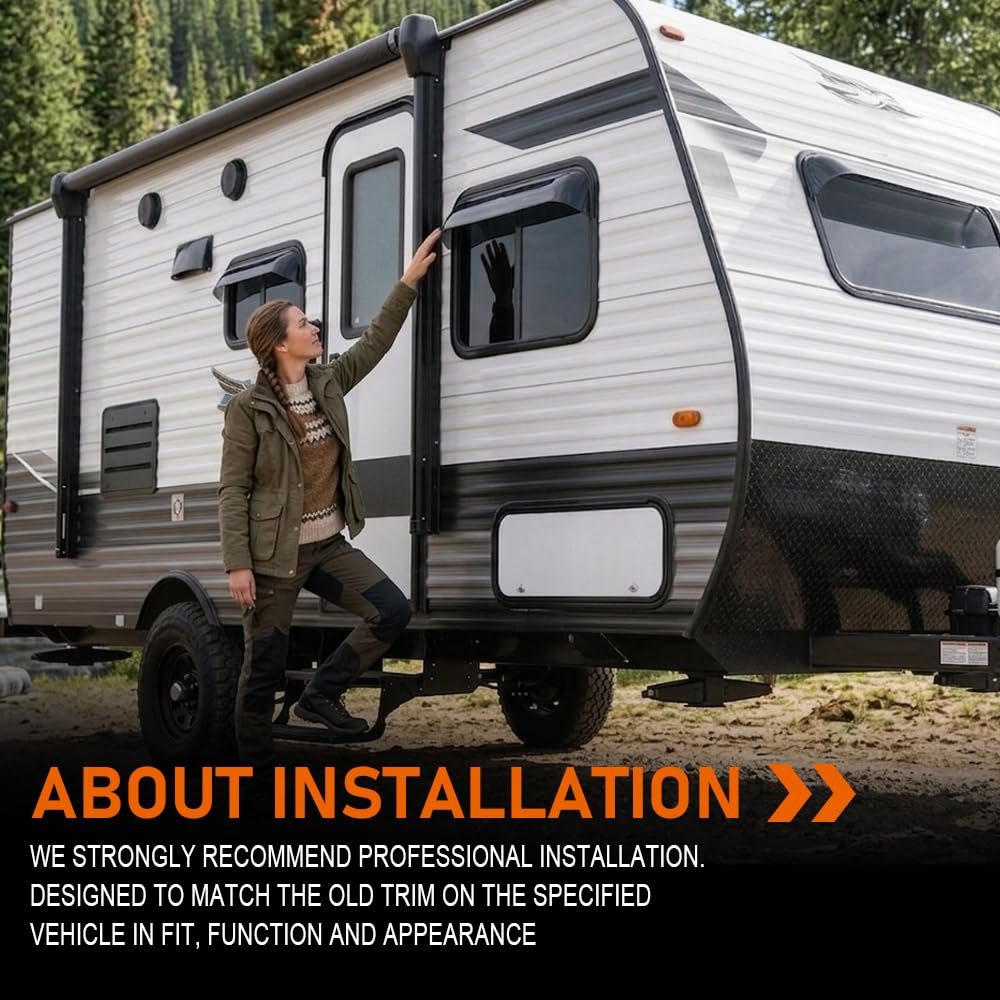 Window Deflector And Sun Visor For Flat Sided Recreational Vehicles 12 To 17 In Wide Smoky Polycarbonate Impact Resistant Outer