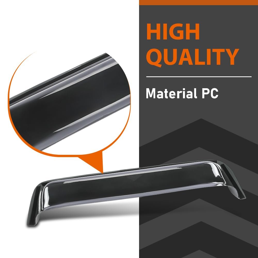 Window Deflector And Sun Visor For Flat Sided Recreational Vehicles 12 To 17 In Wide Smoky Polycarbonate Impact Resistant Outer