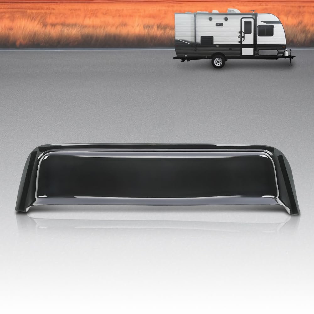 Window Deflector And Sun Visor For Flat Sided Recreational Vehicles 12 To 17 In Wide Smoky Polycarbonate Impact Resistant Outer