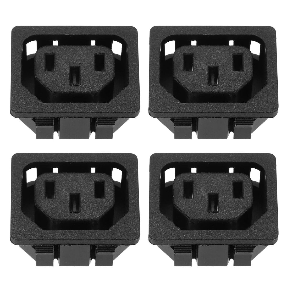 C13 Panel Mount Plug Adapter 250v Ac 10a 3 Pins Iec Inlet Module Power Socket Straight 4pcs