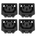 C13 Panel Mount Plug Adapter 250v Ac 10a 3 Pins Iec Inlet Module Power Socket Straight 4pcs 