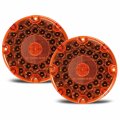 Partsam 2pcs 7 Round Transit Tail Lights Amber 36 Led Inch Bus Turn Signal And Parking Light Built-in Reflex Lens Trailer Truck