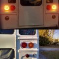 Partsam 2pcs 7 Round Transit Tail Lights Amber 36 Led Inch Bus Turn Signal And Parking Light Built-in Reflex Lens Trailer Truck