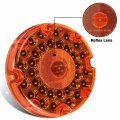 Partsam 2pcs 7 Round Transit Tail Lights Amber 36 Led Inch Bus Turn Signal And Parking Light Built-in Reflex Lens Trailer Truck