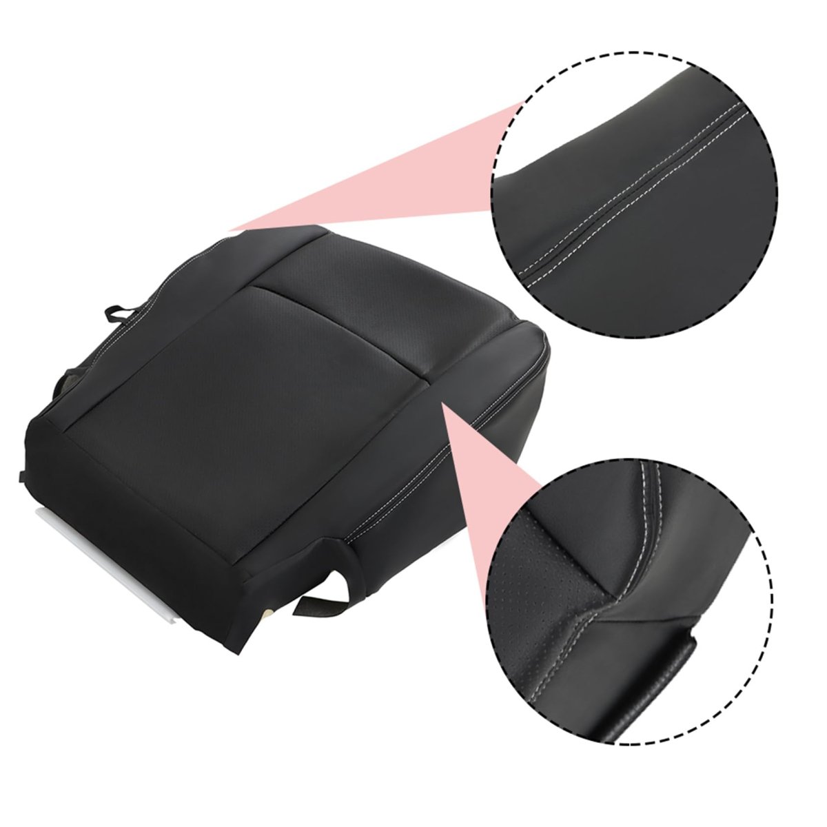 Leather Black Passenger Bottom Seat Cover Replacement For 2013 2018 Ram 1500 2500 3500 Laramie Custom Fit Front Right Protector