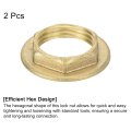 G1 2 Pipe Fitting Hex Flange Lock Nut Locknut Female Threaded Fastening Thin For Plumbing Fixed Brass 2pcs