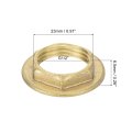 G1 2 Pipe Fitting Hex Flange Lock Nut Locknut Female Threaded Fastening Thin For Plumbing Fixed Brass 2pcs