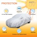 Uxcell Yl Silver Tone 170t Car Cover Outdoor Weather Waterproof Scratch Rain Snow Heat Resistant W Mirror Pocket