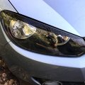 Qiilu Headlights Eyebrow Eyelids Trim Replacement For 6 Mk6 2008a 2012 Car Headlight Cover Decal Glossy Black 1 Pairs Eye Lids