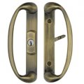 Sonoma Sliding Glass Door Handle With Center Keylock In Antique Brass Finish Fits 1-3 4 Thicks Only Durable Hardware Locks 