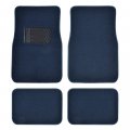Bdk Premium 4pc Set Of Carpet Floor Mats With Vinyl Safety Heel Pad For Car Truck Suv Coupe Sedan Blue Mt-100-bl 