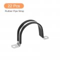 Uxcell 22pcs 57mm 2-1 4 Cable Clamp Rubber Pipe Strap Cushioned 304 Stainless Steel Hose U Shape Metal Tube Holder For Wire