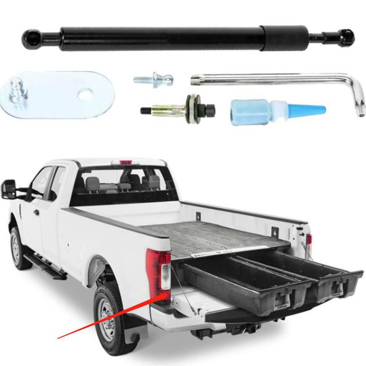 Tailgate Assist Lift Support Shock Struts Rear Left For 2004 2014 F150 Dz43200 Stainless Steel Spring Replacement Crew Extended