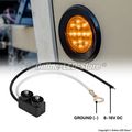 8pc 2 5 In Round Led Trailer Clearance Side Marker Lights Amber And Red Dot Approved Submersible Waterproof Reflector With