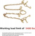 Professional Ez Travel Collection 5 16 X 3 Tow Chain Bridle With Rjt Cluster Hooks Replacement For Truck Winch Cable Pull