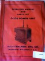 Allis Chalmers G-226 Power Unit Parts Operators Manual 