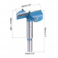 Uxcell Forstner Drill Bits 50mm Tungsten Carbide Wood Hole Saw Auger Opener Woodworking Hinge Drilling Boring Bit Cutter Blue