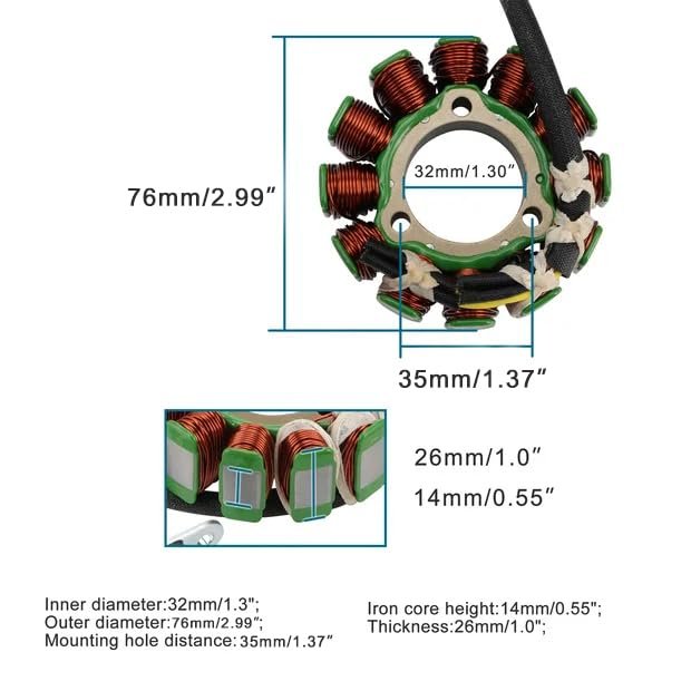 Motorcycle Generator Stator Coil For Suzuki Rmz250 2010 2013 And Rmz450 2008 2012 Replacement 32101-28h00 32101-28h10