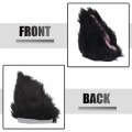 Acropix 1 Pair Universal Bicycle Motorcycle Self Adhesive Plush Cat Ears Shape For Helmet Decor Accessory Black Pink