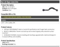 Rear Left Driver Side Upper Lateral Arm With Bushings Compatible 2010-2016 Cadillac Srx