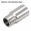 Uxcell Shower Head Extension Arm Stainless Steel 1 2pt Male To Female Thread 50mm Length Cast Pipe Fitting Coupler 2pcs