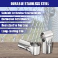 Uxcell Structural Pipe Connector Joint Clamps 180 Degree 2 Way 10 Set Stainless Steel Corner Fitting End Rails Clamp Fit Od 1-1