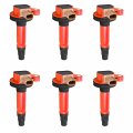 Ena Set Of 6 Red Ignition Coil Pack Ford Lincoln Explorer Expedition F-150 Flex Lobo Mks Mkt Navigator Transit 150 250 350 