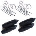Teamwill 2packs Universal Silicone Rack And Pinion Steering Boot Gaiter Kit Black 