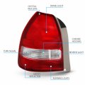 Amerilite For 96-00 Honda Civic Hatchback 3 Door Taillights Red Clear Assembly Replacement Pair Passenger And Driver Side