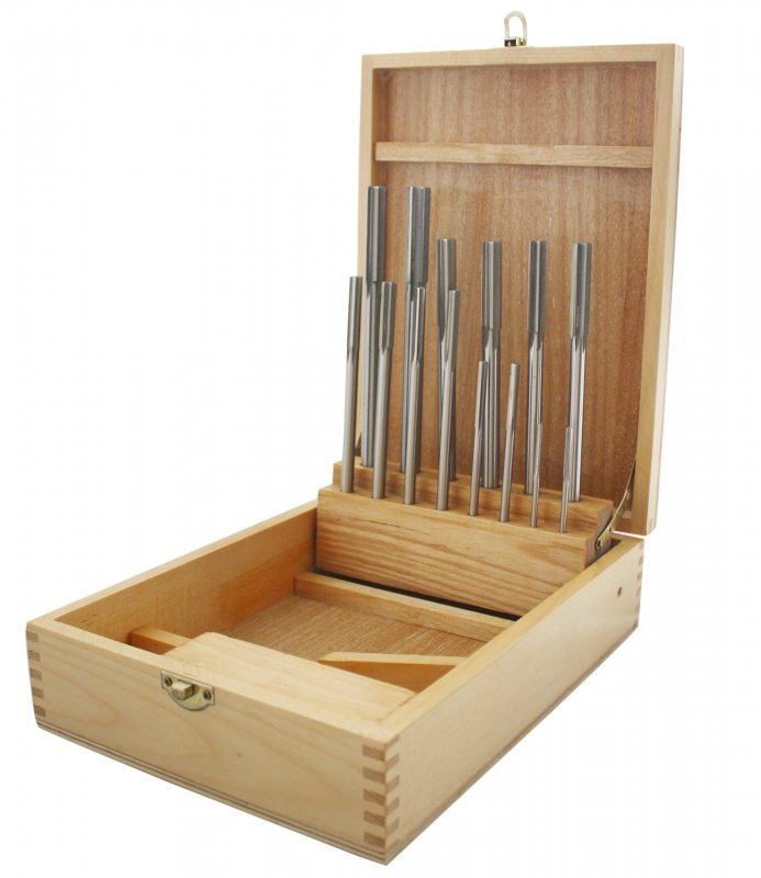 Accusize Indtrial Tools 14 Pc Over And Under Size H S S Chucking Reamer Set 0 12 Thru 0 5010 In Fitted Case 5500-sx00