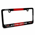 Ipick Image Made For Chevrolet 2005 Corvette C6 Dual Logo Racing Stripe Metal License Plate Frame