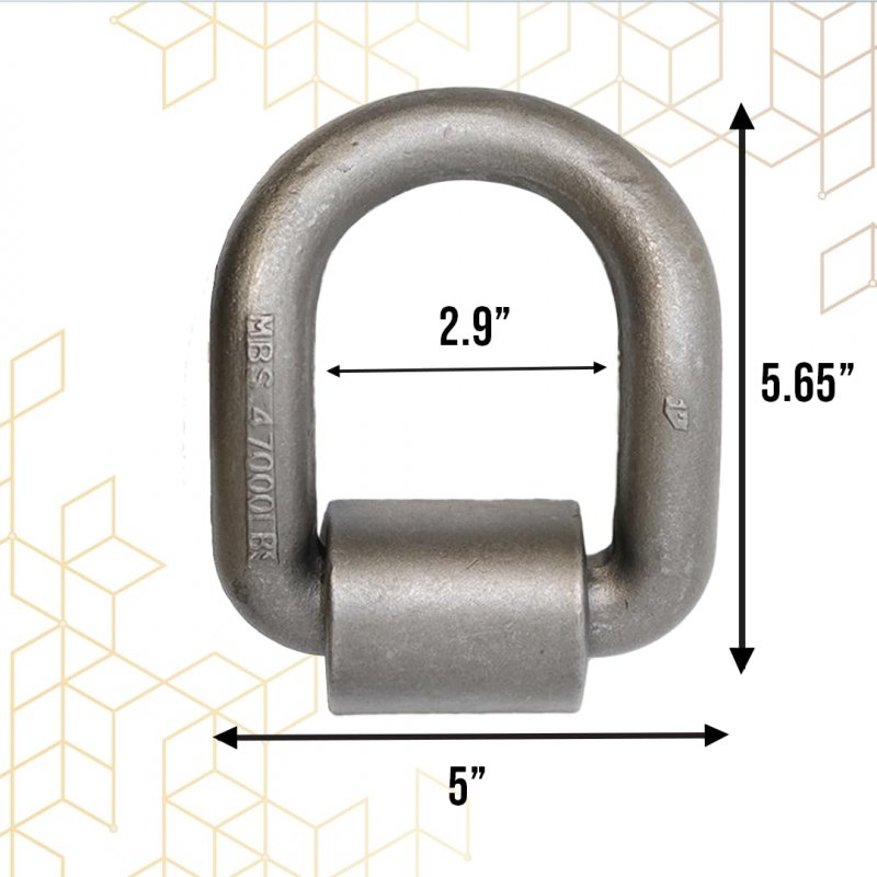1 In Weld On Heavy Duty Forged Bent D Rings 47000 Lbs Breaking Strength Raw Finish Tie Down Anchors For Flatbeds Trucks And
