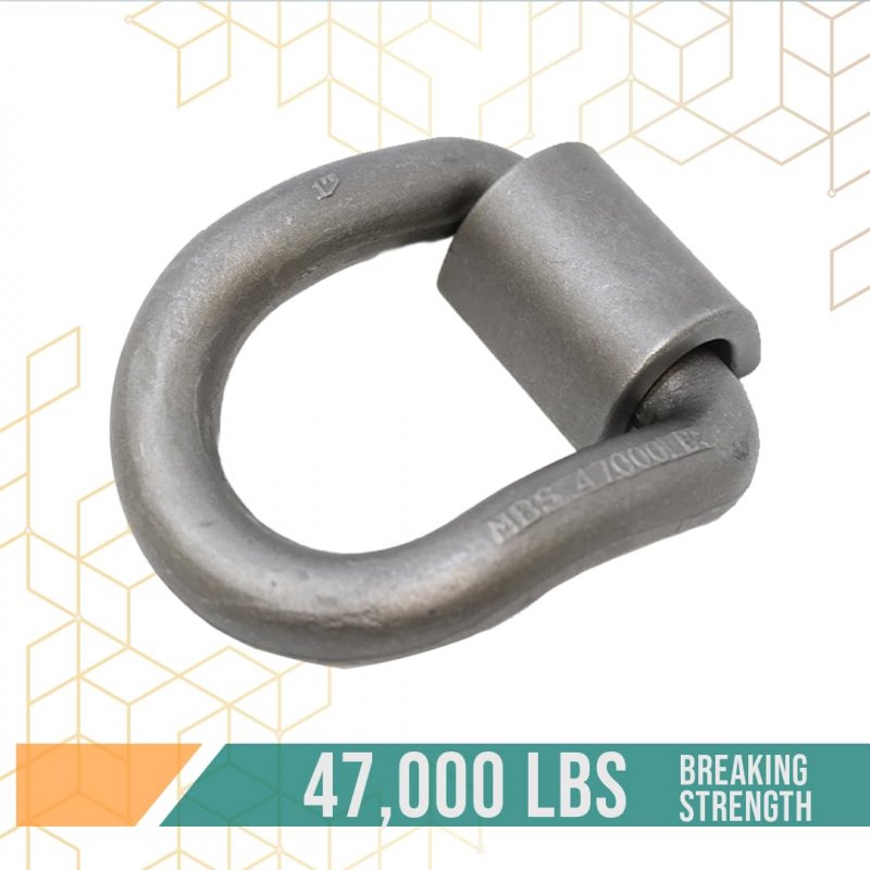 1 In Weld On Heavy Duty Forged Bent D Rings 47000 Lbs Breaking Strength Raw Finish Tie Down Anchors For Flatbeds Trucks And