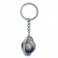 Graphics More Celestial Suns Moon Shooting Stars Keychain Spinning Round Chrome Plated Metal