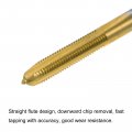 Uxcell Thread Tap Metric M3 X 0 5 Titanium Coated Cobalt Hss High Speed Steel 3 Straight Flutes Machine Mini Micro Screw