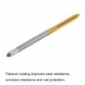 Uxcell Thread Tap Metric M3 X 0 5 Titanium Coated Cobalt Hss High Speed Steel 3 Straight Flutes Machine Mini Micro Screw