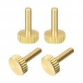 4pcs Brass Knurled Thumb Screws M3x12mm Flat Grip Bolt Knobs Fasteners For Electronic Mechanical 