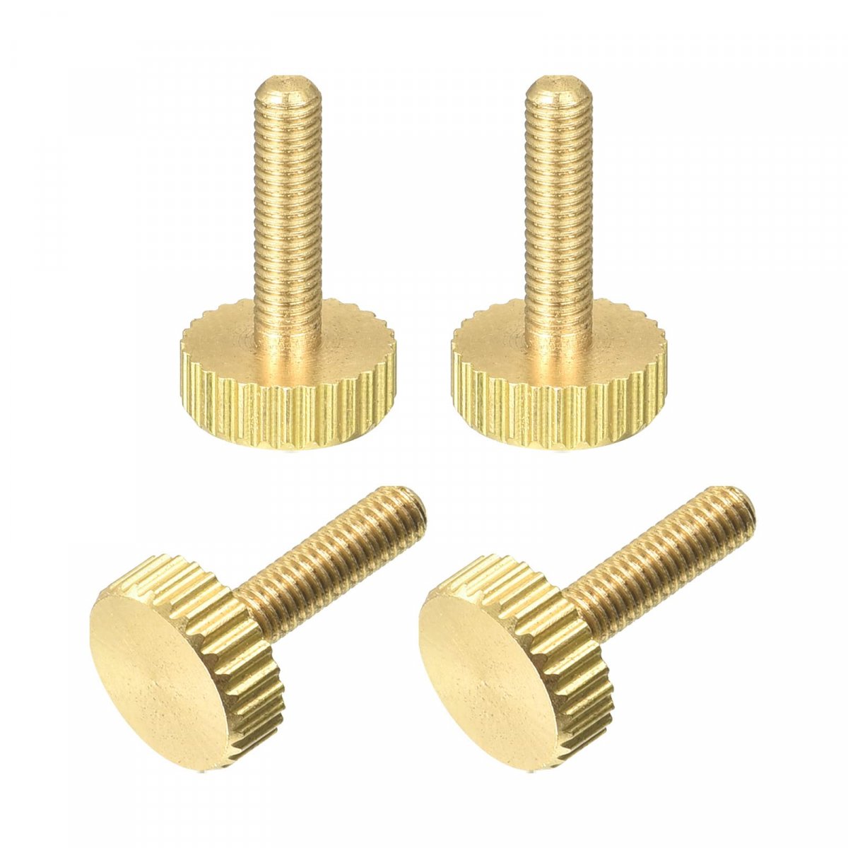 4pcs Brass Knurled Thumb Screws M3x12mm Flat Grip Bolt Knobs Fasteners For Electronic Mechanical
