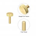 4pcs Brass Knurled Thumb Screws M3x12mm Flat Grip Bolt Knobs Fasteners For Electronic Mechanical