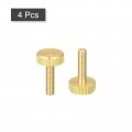 4pcs Brass Knurled Thumb Screws M3x12mm Flat Grip Bolt Knobs Fasteners For Electronic Mechanical