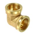 G 3 4 Inch Female X 90 Degree Elbow Brass L Right Angle Pipe Fitting Connector For Fluid Gas Fuel Oil 43x43mm 