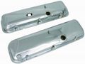 R9504 Short Chrome Valve Cover Pair For Big Block Chevy 2 625 In Height With Breather Holes And Recessed Corner Steel 