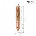 Uxcell 1 4-20 X 1-1 2 Hanger Bolts Double Head Dowel Screw For Wood Furniture 10pcs