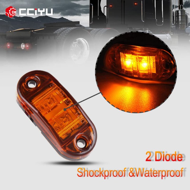 2 5 6pcs Amber Trailer Truck Fender Light Assembly Surface Mount Little Boat Marine Led Side Marker Rv Camper Accessories